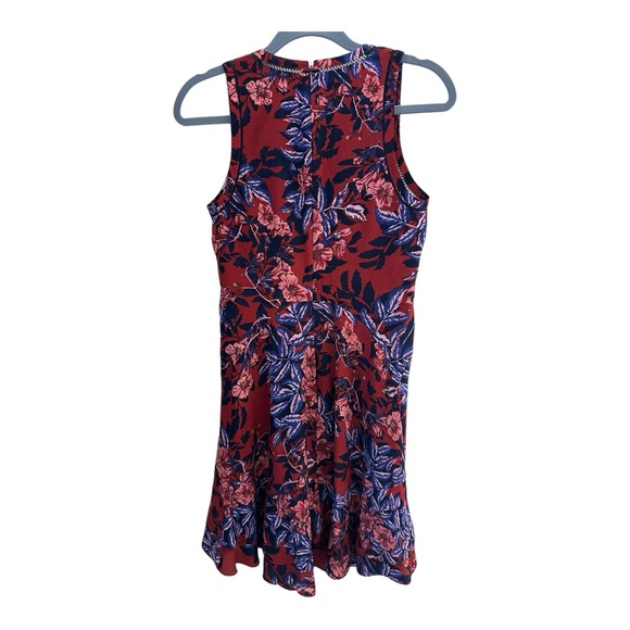 Rebecca Taylor Women's Floral Printed Sleeveless Flare Silk Dress Size 2 - Picture 4 of 14